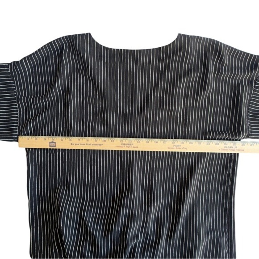 Madewell Black and White Striped Short Sleeve Dress - Picture 4 of 7